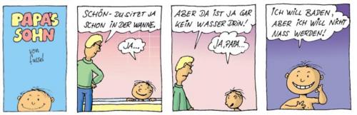 Cartoon: Baden ohne Wasser (medium) by fussel tagged vater,sohn,familie,baden