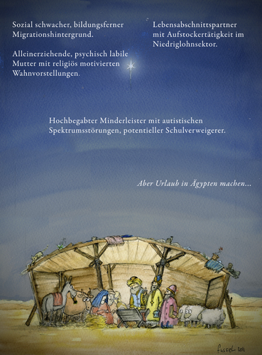 Cartoon: Die 3 Sozialarbeiter (medium) by fussel tagged heilige,drei,könige,jesus,sozialarbeiter