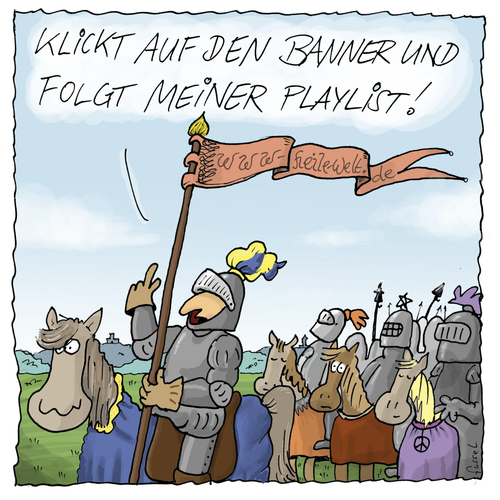 Cartoon: Follow me! (medium) by fussel tagged klick,click,banner,followers,follow,folgen,playlist