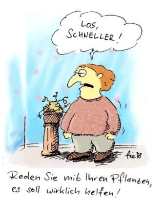 Cartoon: Mit den Blumen reden (medium) by fussel tagged blumen,reden,wachsen