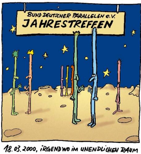 Cartoon: Parallelen treffen sich... (medium) by fussel tagged parallelen,mathematik,rechnen