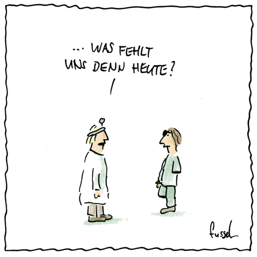 Cartoon: Piratenprobleme (medium) by fussel tagged fehlen,arm,bein,auge,ab,amputation,arzt,fragen,diagnose,fussel,cartoon