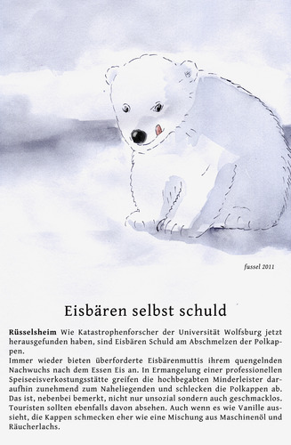 Cartoon: Polarisierend (medium) by fussel tagged eisbaer,pol,klima,eis,schmilzen,erderwärmung,klimakatastrophe,arktis,erderwärmung,klimakatastrophe,arktis,klima,eis,pol,eisbär