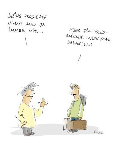 Cartoon: Probleme zum Mitnehmen (medium) by fussel tagged cartoons,fussel,fluchtfantasien,abhauen,wegglaufen,dalassen,idioten,mitnehmen,reise,urlaub,probleme,probleme,urlaub,reise,mitnehmen,idioten,dalassen,wegglaufen,abhauen,fluchtfantasien,fussel,cartoons