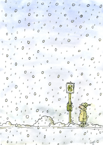 Cartoon: Snow (medium) by fussel tagged kalt,schnee,cold,snow,wetter