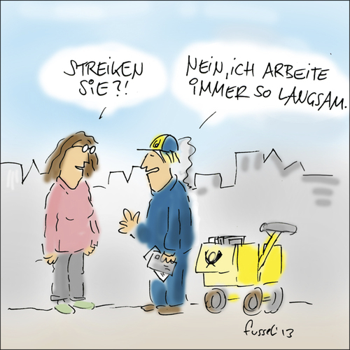 Cartoon: Streiken Sie? (medium) by fussel tagged post,streik,briefträger,tarifstreit