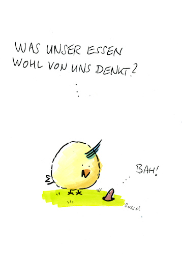 Cartoon: Was denkst du? (medium) by fussel tagged essen,denken,vegan,vegetarisch,armer,wurm,essen,denken,vegan,vegetarisch,armer,wurm