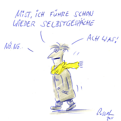 Cartoon: Wie bitte? (medium) by fussel tagged selbstgespräch,reden,zuhören,fragen,antworten