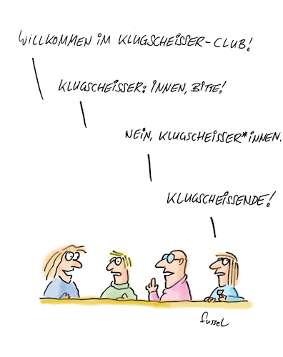 Cartoon: Willkommen im Club (medium) by fussel tagged gendern,gender,innen,sternchen,schreibweise,generisches,maskulinum,gendern,gender,innen,sternchen,schreibweise,generisches,maskulinum