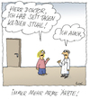 Cartoon: Echt Schlimm! (small) by fussel tagged stuhl,arzt,stuhlgang,stuhlprobe,chips,bier,ärztesterben