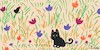 Cartoon: Spring (small) by fussel tagged spring,cat,tomcat,kitten,birds,flowers,tulips