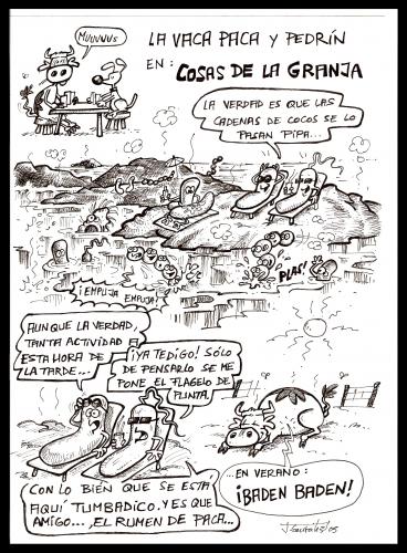 Cartoon: COSAS DE VACAS (medium) by PEPE GONZALEZ tagged cow,vaca,veterinary,veterinaria,animals,animales,spain,comic,cartoon