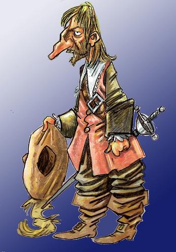 Cartoon: CYRANO (medium) by PEPE GONZALEZ tagged cyrano,bergerac,mosquetero,caricatura,ilustracion