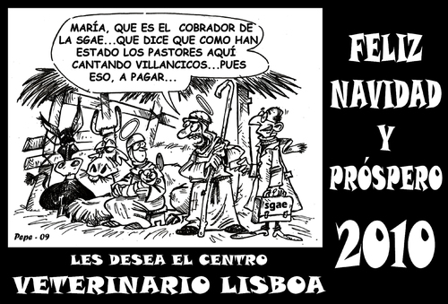 Cartoon: FELIZ NAVIDAD (medium) by PEPE GONZALEZ tagged navidad,2010,sgae