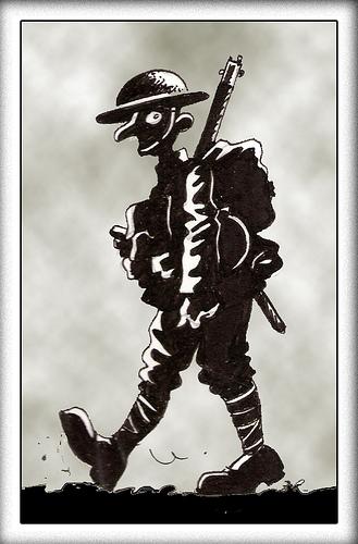 Cartoon: LA GRAN GUERRA (medium) by PEPE GONZALEZ tagged soldado,soldier,wwi,guerra,british,britanico,ingles,england,uniforme