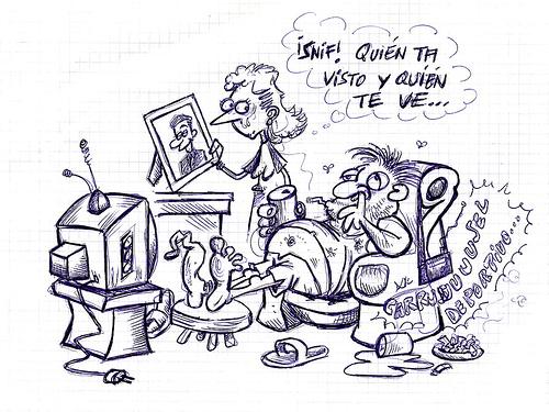 Cartoon: QUIEN TE HA VISTO (medium) by PEPE GONZALEZ tagged cartoon,spain,matrimonio