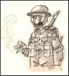 Cartoon: soldado britanico wwii (small) by PEPE GONZALEZ tagged soldier,wwii,war,british,england,ingles,uniforme,soldado