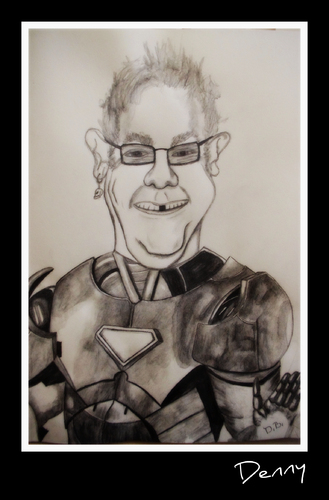 Cartoon: Elton The Iron Man John (medium) by Krinisty tagged ironman,elton,john,singer,caricature,famous,krinisty,drawing,art,music