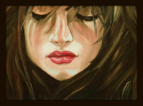 Cartoon: Feelings (medium) by Krinisty tagged unhappy,girl,sad,hair,eyes,lips,makeup,beautiful,art,oilpainting,krinisty