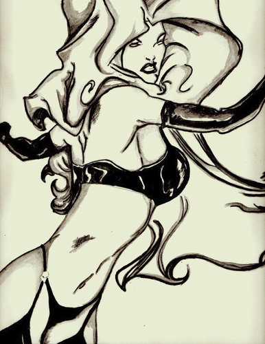 Cartoon: LadyDeath! (medium) by Krinisty tagged comics,lady,death,girl,badgirls,sexy,art,krinisty