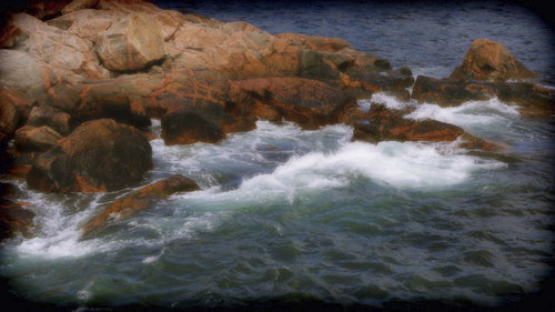 Cartoon: Cape Bretons Atlantic Ocean (medium) by Krinisty tagged ocean,water,waves,rocks,beauty,scenery,scenic,sky,nature,art,photography,krinisty,canada,nova,scotia