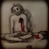 Cartoon: Death by Crow (small) by Krinisty tagged death,crow,pencil,bleeding,heart,creepy,puppet
