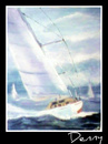 Cartoon: Rough Sailing (small) by Krinisty tagged water,boats,sailing,rough,sea,ocean,sky,windy,clouds,art,watercolor,krinisty
