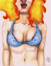Cartoon: Shag (small) by Krinisty tagged boobs,fireyhair,hair,lips,breasts,bikini,drawing,girl,woman