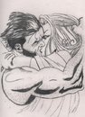 Cartoon: Wolverine (small) by Krinisty tagged comics,wolverine,kissing,drawing,black,and,white,art,krinisty