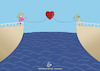 Cartoon: hearts connect (small) by abdullah tagged lovers,love,distance,away,hearts