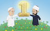 Cartoon: unity of humanity (small) by abdullah tagged azhar pop fransis islamic catholic egypt vatican