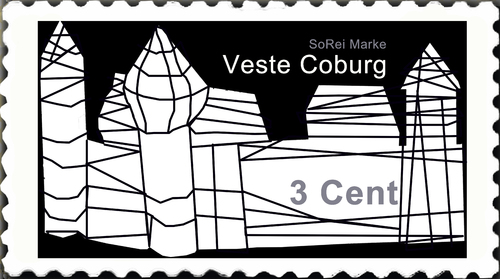 Cartoon: Briefmarke Coburg 12 (medium) by SoRei tagged regional,insider,briefmarke,coburg,veste