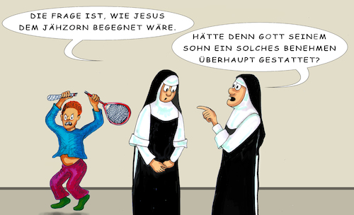 Cartoon: Fragetechnik (medium) by SoRei tagged generationen,trotz,zorn,jähzorn,zerstörung,krach,konflikt,kind,ratgeber,eltern,pädagogen,schule,klosterschule,nonne,schwester,fromm,jesus,gott,sohn,wille,vorbild,bescheidenheit,disziplin,vergeltung,vergebung,gnade,recht,unrecht,tugendhaftigkeit,sitte,anstand,moral,wutanfall,hilflosigkeit,leitfaden,diskussion,anamnese,werkzeug,analyse,ruhe,andacht,kreuz,anstalt,lernen,last,gelassenheit,einfühlungsvermögen,empathie,grenzen,setzen,rahmen,rolle,tracht,habit,ordensgemeinschaft,klosterfrau,katholisch,evangelisch,priester,pastor,pfarrer,internat,bildungseinrichtung,unterricht,religiös,christlich,weltlich,domschule,theologie,pfarrschule,lehranstalt,konfessionell,bildung,erziehung,rache,strafe,bestrafung,generationen,trotz,zorn,jähzorn,zerstörung,krach,konflikt,kind,ratgeber,eltern,pädagogen,schule,klosterschule,nonne,schwester,fromm,jesus,gott,sohn,wille,vorbild,bescheidenheit,disziplin,vergeltung,vergebung,gnade,recht,unrecht,tugendhaftigkeit,sitte,anstand,moral,wutanfall,hilflosigkeit,leitfaden,diskussion,anamnese,werkzeug,analyse,ruhe,andacht,kreuz,anstalt,lernen,last,gelassenheit,einfühlungsvermögen,empathie,grenzen,setzen,rahmen,rolle,tracht,habit,ordensgemeinschaft,klosterfrau,katholisch,evangelisch,priester,pastor,pfarrer,internat,bildungseinrichtung,unterricht,religiös,christlich,weltlich,domschule,theologie,pfarrschule,lehranstalt,konfessionell,bildung,erziehung,rache,strafe,bestrafung