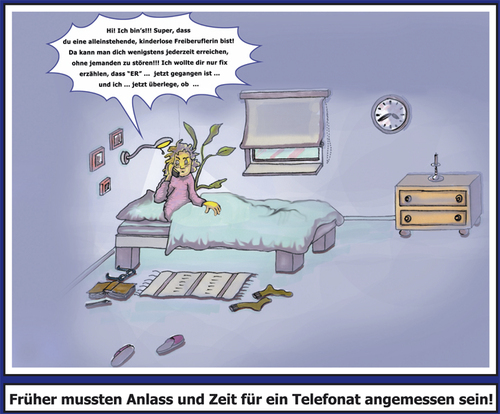 Cartoon: Nächtlicher Störanruf (medium) by SoRei tagged eindringling,privatleben,stören,anruf,nachtruhe,nacht,erreichbarkeit,ständige,beste,freundin,nachricht,telefonieren