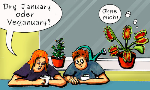 Cartoon: Neujahrsvorsätze (medium) by SoRei tagged sonnentau,fleischfressende,pflanze,abstinenz,fasten,kasteien,verzicht,fleisch,alkohol,silvester,neujahr,vorsatz,abmachung,subjektiv,essen,trinken,januar,haushalt,gemeinschaft,gemeinsam,kampagne,gesundheit,trocken,monat,social,media,bewegung,sonnentau,fleischfressende,pflanze,abstinenz,fasten,kasteien,verzicht,fleisch,alkohol,silvester,neujahr,vorsatz,abmachung,subjektiv,essen,trinken,januar,haushalt,gemeinschaft,gemeinsam,kampagne,gesundheit,trocken,monat,social,media,bewegung