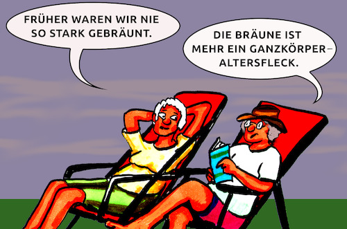 Cartoon: Teint (medium) by SoRei tagged sonnen,liegestuhl,garten,strand,draußen,gesichtsbräune,körperbräune,alter,jugend,haut,leder,altersflecken,hautalterung,glow,kosmetik,schönheitsideal,falten,pigmentierung,pigmente,sonne,sonnen,liegestuhl,garten,strand,draußen,gesichtsbräune,körperbräune,alter,jugend,haut,leder,altersflecken,hautalterung,glow,kosmetik,schönheitsideal,falten,pigmentierung,pigmente,sonne