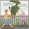 Cartoon: Kratzer (small) by SoRei tagged kratzer,stiche,katzen,biss,beißen,spielen,katzenjunge,kitten,mai,frühling,garten,gartenarbeit,stacheln,dornen,gestrüpp,brennnessel,haut,risse,shirt,short,sommerkleidung,gartenzaun,lattenzaun,gartenschere,rosenschere,veredeln,triebe,zurückschneiden,unkraut