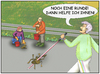 Cartoon: Krötenwanderung (small) by SoRei tagged kröte,krötenwanderung,tierschutz,tierschützer,straße,eimer,helfer,sammlung,sport,spaziergänger,nordic,walking,stöcke,aufgespespießt,wiese,gummihandschuhe,rettung