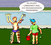 Cartoon: Lockerungsübung (small) by SoRei tagged freibad,schwimmbad,massage,massagedüsen,wasser,selbstmassage,lockerung,muskeln,faszien,nachwirkung,wirkung,tiefenmassage,entspannung,verspannung,muskeltonus,durchblutung,hydrojet,nebenwirkung,intensiv,kraftvoll,zittern,zittrig