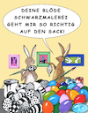 Cartoon: Schwarzmalerei (small) by SoRei tagged ostern,osterhasen,ostereier,färben,eier,bemalen,bunt,schwarz,pessimistisch,aktueller,anlass,umstände,katastrophenfall,hasenpanier,perspektive,ansicht,haltung,weltanschauung,stimmung,depression,niedergeschlagen,frust,angst,panik,schreckensszenario,apokalypse,untergang,todgeweiht,düster,trostlos,feiertage,familienfest,frühling,hoffnung,schwarzmaler,schwarzseher,bedenkenträger,ausdruck,kunst,symbol,interpretation,indikator