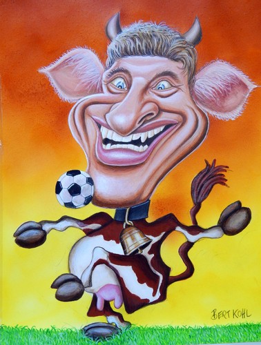 Cartoon: Thomas Müller (medium) by Bert Kohl tagged fussballkuh