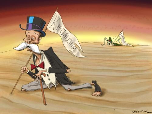 Cartoon: The inevitable death of K (medium) by Vanmol tagged kapitalism,money,communism
