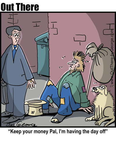 beggar By George | Media & Culture Cartoon | TOONPOOL