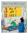 Cartoon: fairytale sale (small) by George tagged snowwhite,dwarfs,shopping,sale