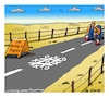 Cartoon: whiteline fever (small) by George tagged road,markers