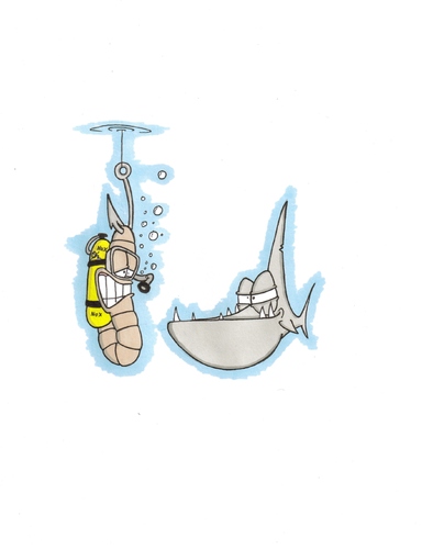 Cartoon: NOX statt O2 (medium) by The Illustrator tagged nox,lachgas,sauerstoff,fisch,wurm,köder,angeln,fischen,fishing