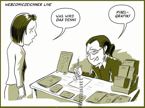 Cartoon: Webcomiczeichner Live (medium) by Jaehling tagged comiczeichner,zeichner,messen,comic,webcomic