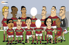 Cartoon: Portuguese team africa 2010 (small) by toonman tagged fabio coentrao nani bruno alves raul meireles cristiano ronaldo eduardo deco simao paulo ferreira ricardo carvalho liedson