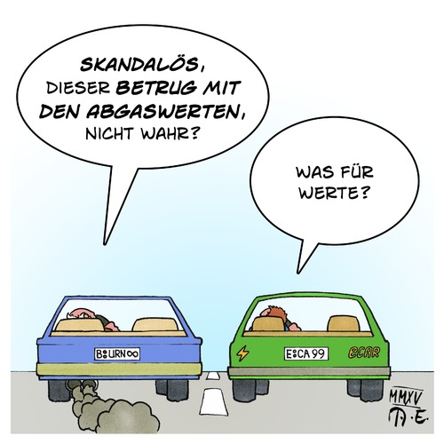 Cartoon: Abgaswerte (medium) by Timo Essner tagged dieselfahrzeuge,abgaswerte,betrug,vw,bmw,feinstaub,emissionen,stickoxid,co2,winterkorn,usa,deutschland,abgasskandal,dieselfahrzeuge,abgaswerte,betrug,vw,bmw,feinstaub,emissionen,stickoxid,co2,winterkorn,usa,deutschland,abgasskandal