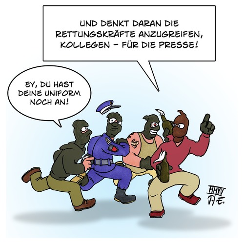 Cartoon: Agent Provocateur (medium) by Timo Essner tagged steine,gewalt,eskalation,cocktail,molotow,steinewerfer,gewaltexzesse,demonstrationsrecht,polizeigewalt,sicherheit,innere,polizei,demonstrationen,provocateur,agent,agent,provocateur,demonstrationen,polizei,innere,sicherheit,polizeigewalt,demonstrationsrecht,gewaltexzesse,steinewerfer,molotow,cocktail,eskalation,gewalt,steine